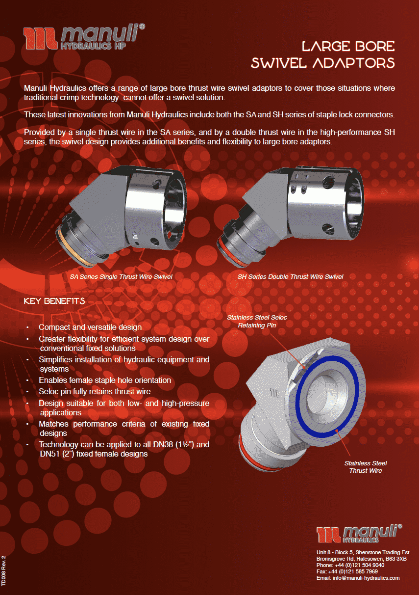 Large Bore Swivel Adaptors Datasheet cover