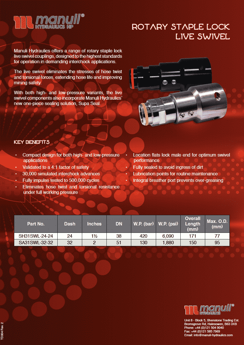 Rotary Staple Lock Live Swivel Datasheet cover